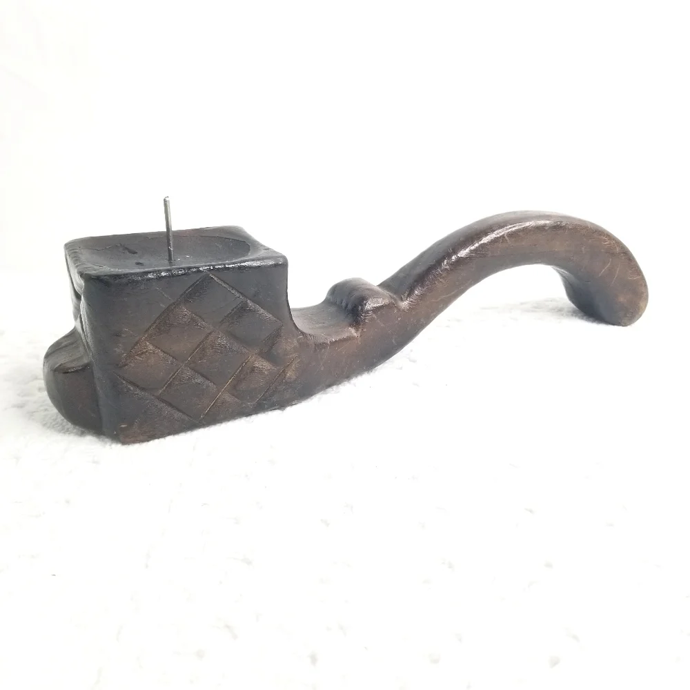 Vintage Rare Unique Hand Carved Vintage Wooden Candle Holder